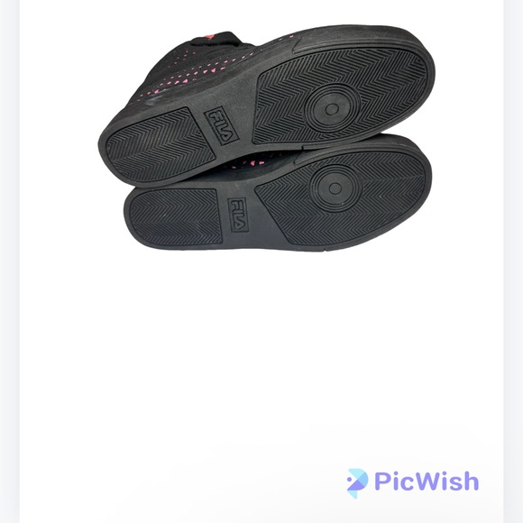New Fila Women's Black and Pink Heart Sneakers - Picture 4 of 4